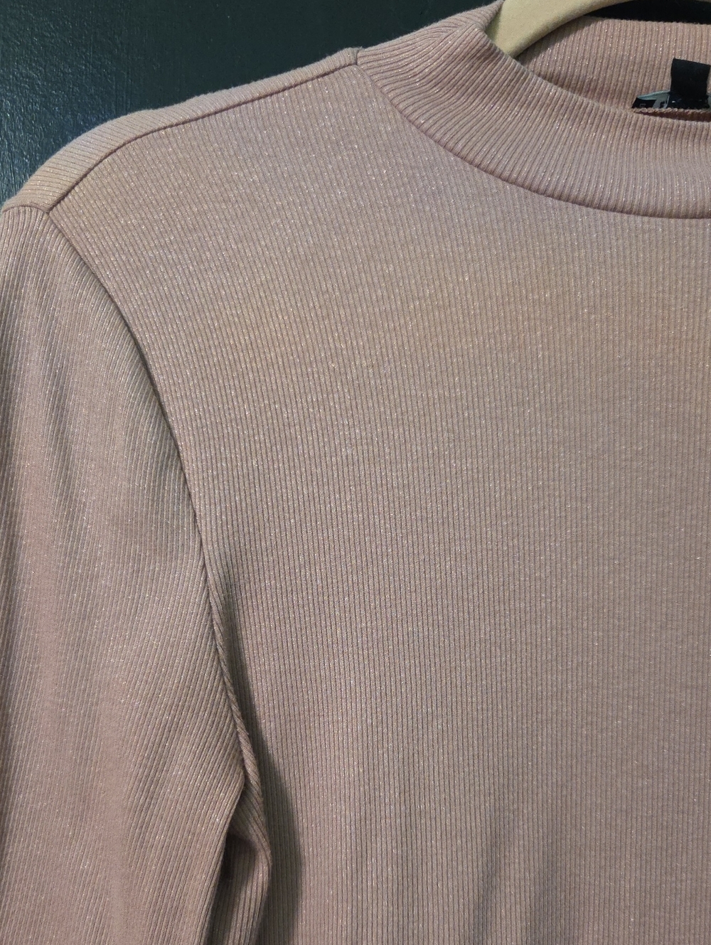 Express Mock Neck Ribbed Top - Picture 2 of 2